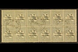 NWPI  1918-22 2d Grey Roo Die II Overprint, SG 106a, Fine Cds Used Very Rare BLOCK Of 12 (6x2) Cancelled By "Rabaul" Cds - Papua New Guinea