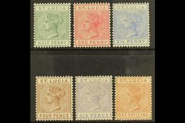 1883-86  Die I, Crown CA Watermark, Perf 14 Complete Set, SG 31/6, Some Tiny Imperfections, 6d With BPA Cert, Fine Mint  - St.Lucia (...-1978)