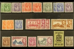 1938-48  Definitives Complete Set With All Listed PERFORATION TYPES & SHADES, SG 128/41, 128a/35a & 134b, Very Fine Mint - St.Lucia (...-1978)