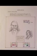 1979 DESIGN ARTWORK  Group Of 4 Pages, Each Containing Pencil Sketches Of The Figures Found On The 1979 Pope Paul VI Com - Ste Lucie (...-1978)