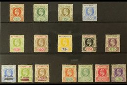 1903-06 KEVII MINT SELECTION  Presented On A Stock Card That Includes 1903 CA Wmk Range With Most Values To 2r25, 1903 S - Seychelles (...-1976)