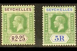 1921-32  KGV 2R25 And 5R Top Values, SG 122/23, Very Fine Mint. (2 Stamps) For More Images, Please Visit Http://www.sand - Seychelles (...-1976)