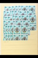 1970's-1980's HIGH VALUES USED ACCUMULATION  On Stock Pages, Inc Many In Blocks Of 4, Inc 1977-84 10r No Imprint (x14),  - Seychelles (...-1976)