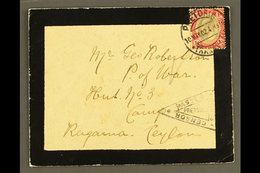 BOER WAR  1902 (10 May) Mourning Envelope Addressed To Prisoner Of War At Ragama Camp, Ceylon, Bearing Transvaal 1d KEVI - Non Classés