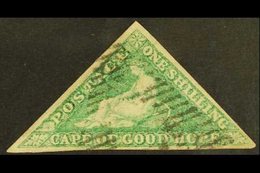 CAPE OF GOOD HOPE  1863-64 1s Bright Emerald- Green Triangular, SG 21, Very Fine Used With Full Margins, Crisp Cancellat - Ohne Zuordnung