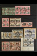 1928-52 POSTMARKS & USED BLOCKS  Nice Accumulation Of Blocks With Clear C.d.s. Postmarks, We See 1926-7 ½d Block Of 6 Wi - Unclassified