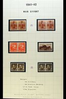 1941-6 WAR EFFORT MINT COLLECTION  Includes Large Wars Set With Shades, Bantam Set With Shades, Mostly In Blocks Of Two  - Unclassified