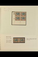 1949 2s 6d OX-WAGON ISSUE  Selection Of 3 Corner Plate Blocks, Pair And Official Pair, All Fine Mint. (8 Pairs) For More - Zonder Classificatie