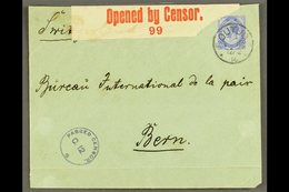 1916  (12 Feb) Env To Switzerland Bearing 2½d Union Stamp Tied By "OUTJO" Cds Cancel, Putzel Type B4 Oc, Circular Censor - Zuidwest-Afrika (1923-1990)