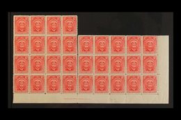 1924  KGV "Admiral" 1d Bright Rose, SG 2, Never Hinged Mint Marginal BLOCK OF SIXTEEN And Corner BLOCK OF FIFTEEN (two H - Rodesia Del Sur (...-1964)