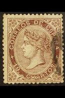 1868  19c Brown Perf 14, SG 150 (Edifil 101), Very Fine Used, Cat £600. For More Images, Please Visit Http://www.sandafa - Andere & Zonder Classificatie