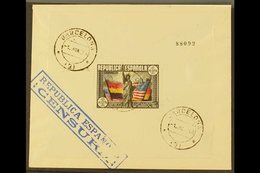 1938 FIRST DAY COVER  (June 1st) 150th Anniversary Of U.S Constitution 1 Peseta Mini Sheet, SG MS846 On Cover Rear Tied  - Otros & Sin Clasificación