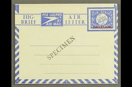 1949 AIR LETTER  6d Ultramarine On White, Sender's Details Vertical Lines On Reverse, Afrikaans First, H&G 11, Kessler 1 - Swasiland (...-1967)