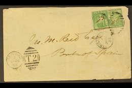 1883  (26 Jan) Cover Addressed Locally, Bearing Two Different 1882 1d On 6d Manuscript Surcharges, SG 104, One Stamp Pla - Trinidad & Tobago (...-1961)