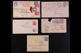 1897-1920 COVERS  Small Group, Incl 1897 Cover & Cover Front To France, 1905 & 1920 Covers To USA And 1913 Uprated Regis - Trinidad & Tobago (...-1961)