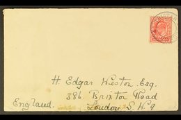 1921  "TRISTAN DA CUNHA" Circular Cachet Type III In Black (SG C3) On Cover To London Tying GB King Edward VII 1d Stamp. - Tristan Da Cunha