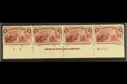 1893  8c Magenta Columbian Expo, SG 241 (Scott 236), Plate Number Strip Of Four With Full Imprint And Letter, Lovely Fre - Sonstige & Ohne Zuordnung