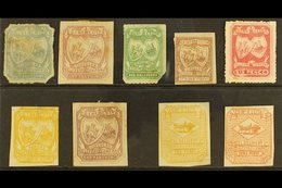 LOCALS  1865-6 Edinburgh & Leith Circular / Parcel Delivery Company Group, All Different, Unused With Faults (9 Stamps). - Other & Unclassified