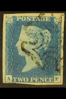 1840  2d Pale Blue 'AE' Plate 1, SG 6, Used With 4 Large Margins & Pretty Black MC Cancellation. For More Images, Please - Other & Unclassified