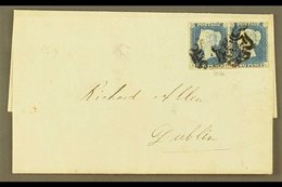 1841  (3 Sept) Letter Sheet From York To Dublin Bearing A PAIR Of 1840 2d Pale Blues 'BK/BL' Plate 1 (SG 6) With 4 Large - Andere & Zonder Classificatie