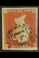 1841  1d Red-brown WATERMARK INVERTED Variety, SG 8wi, Fine Used, Almost Four Mostly Large Margins Just Brushing At Top  - Otros & Sin Clasificación