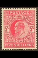 1902  5s Deep Bright Carmine, DLR Printing, Ed VII, SG 264, Very Fine Mint. For More Images, Please Visit Http://www.san - Non Classés