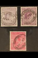 1902-10  2s6d Lilac, 2s6d Dull Purple & 5s Deep Bright Carmine (SG 260, 262 & 264), Used With Nice Oval Registered Postm - Ohne Zuordnung