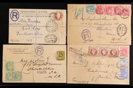 1902-1906 REGISTERED COVERS.  A Group Of Registered Covers, Includes 1d+2d Ps Registered Letter And Three Registered Cov - Ohne Zuordnung