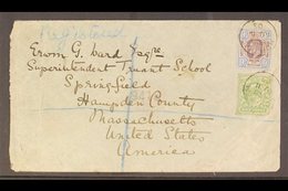 1905  (11 Aug) Registered Cover Addressed To USA, Bearing ½d & 9d KEVII Stamps Tied By "Horsham" Cds's, Plus Five Transi - Ohne Zuordnung