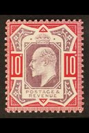 1906  10d Slate Purple And Deep Carmine, On Chalk Paper, Ed VII, SG M43 (3), Very Fine Mint. Royal Cert. Scarce. For Mor - Unclassified