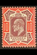 1911  10d Dull Reddish Purple And Aniline Pink, Somerset House Printing, Ed VII, SG M44 (5), Very Fine Mint/. For More I - Unclassified