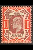 1911  10d Dull Reddish Purple And Scarlet, Somerset House Printing, Ed VII, SG M44 (1), Very Fine Mint. For More Images, - Unclassified
