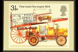 1974 PHQ CARD - FIRST DAY  3½p Fire Service, Number 6, Handwritten Address, Bearing The Matching 3½p Fire Engine Stamp ( - Sonstige & Ohne Zuordnung
