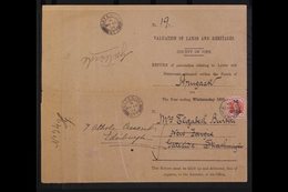 SCOTLAND  1894 ½d "I.R. OFFICIAL" Vermilion On PRINTED RETURNED CIRCULAR For Valuation Of Lands And Heritages, County Of - Other & Unclassified