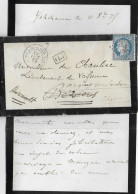 1875 - LETTRE De YOKOHAMA (JAPON) Avec COR. D'ARMEE LIGNE S PAQUEBOT FR N°1 => BEZIERS Puis REEXPEDIEE - Army Postmarks (before 1900)