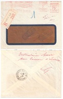 PARIS 22 Lettre Recommandée EMA B 0153 1F+75c Ob 1935 Etiquette RETOUR Dest Arnouville Les Gonesse Lautier B4 FB04 - 1921-1960: Période Moderne