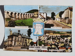 Delcampe - Carte Postale : 48 AUMONT AUBRAC En 4 Vues Et Blason, Timbre En 1959 - Aumont Aubrac