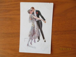 USABAL , ART DECO , ART NOVEAU , DANCING COUPLE ,  OLD POSTCARD ,0 - Usabal