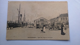 Carte Postale ( P 8  )ancienne De Dunkerque , Quai Des Vapeurs De Goole ( Trous Dans La Carte Au Centre Principalement ) - Coudekerque Branche