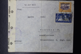 South West Africa:  Airmail Cover Censored  Swakopmund -> Hamburg Mixed Franking 1947 - Südwestafrika (1923-1990)