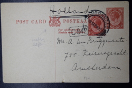 South Africa: Postcard  Uprated Kroonstad -> Amsterdam  18-9-1922 - Covers & Documents