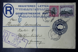 South Africa: Registered Cover WINBURG -> Germany  R6 B 152 * 95 Mm Uprated - Cartas