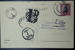 South Africa: Postcard Potchefstroom -> Amsterdam  Taxed Postage Due T 10c And  1 D  1929 - Storia Postale