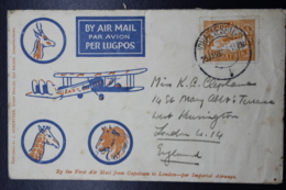 South Africa: Cover Johannesburg -> London First Flight Airmail StampSg 41 Mi 44 25-1-1932 - Brieven En Documenten