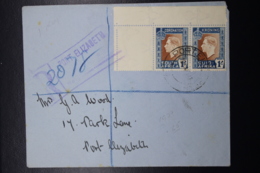 South Africa: Registered Cover Port Elizabeth -> Local Corner Sheetmargin Sg 75 Mi 167 - 168 1937 - Storia Postale