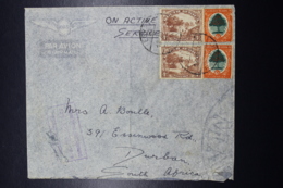 South Africa: Airmail Cover With Egyptian Cancel On SG 46 - 61 To Durban Censored On Active Service 1941 - Cartas