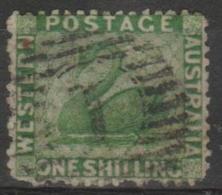 WESTERN AUSTRALIA - 1865 1/- Swan. Scott 34. Used - Used Stamps
