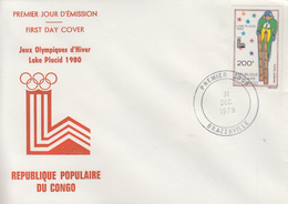 Enveloppe  FDC  1er  Jour   CONGO    Jeux   Olympiques   LAKE  PLACID    1980 - Hiver 1980: Lake Placid
