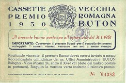 3061 " CASSETTE PREMIO 1950 - VECCHIA ROMAGNA BUTON " COUPON ORIGINALE - Autres & Non Classés