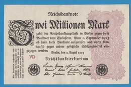 DEUTSCHES REICH 2 Millionen Mark	09.08.1923 Serie# VD  P# 104b - 2 Mio. Mark